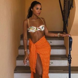 Hanifa Orange Samaria Skirt